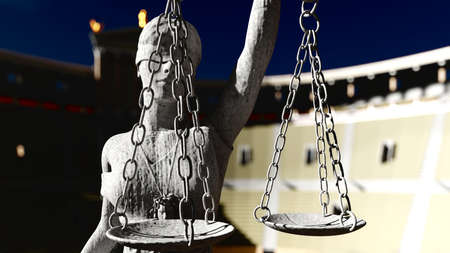 Themis with scale and sword 3d renderingの写真素材