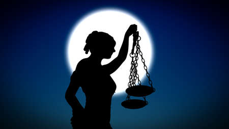 Themis with scale and sword 3d renderingの写真素材