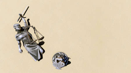 Broken lady of justice 3d renderingの写真素材