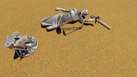 Broken lady of justice 3d renderingの写真素材