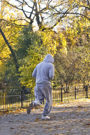 Running round the pathの写真素材