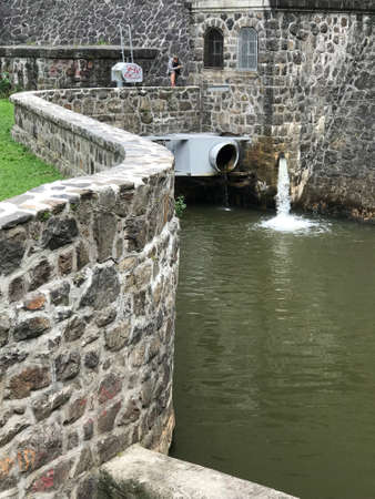 Historic German Dam on Lake Bystryckie in South West Poland