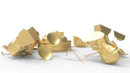 Broken lady of justice 3d renderingの写真素材