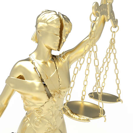 Broken lady of justice 3d renderingの写真素材