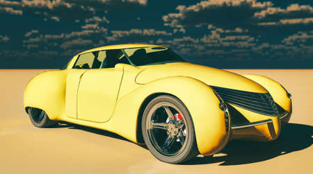 Generic and futuristic model of car 3d rendering