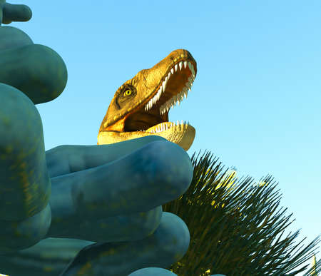 Velociraptor the dinosaur 3d renderingの写真素材