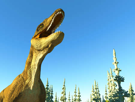 Velociraptor the dinosaur 3d renderingの写真素材