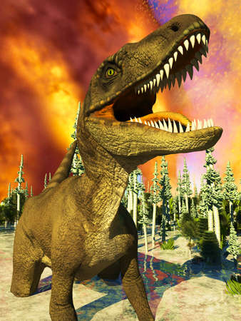 Dinosaur doomsday 3d renderingの写真素材