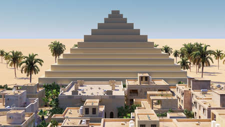 Arab town in Middle East, 3d renderingの写真素材