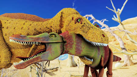 3D rendering scene of the giant dinosaursの写真素材