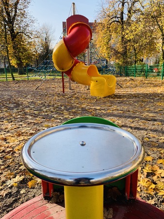 Children playground in European City.