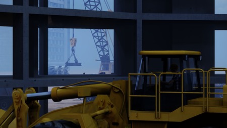 construction site on a desert