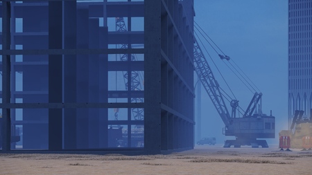 construction site on a desertの写真素材