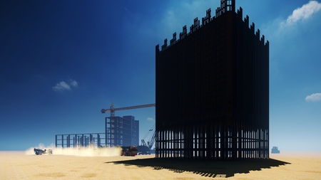 construction site on a desert