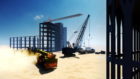 construction site on a desertの写真素材