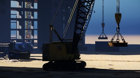 construction site on a desert