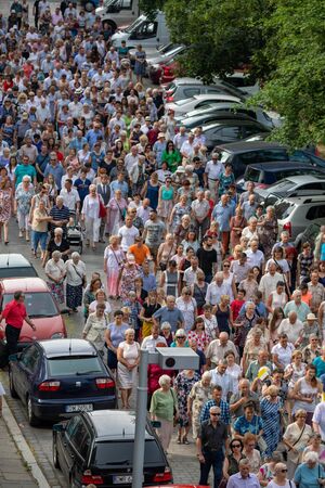 Wroclaw, POLAND - JUNE 20, 2019: Religious procession at Corpus Christi Day in Wroclaw, Poland