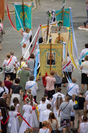 Wroclaw, POLAND - JUNE 20, 2019: Religious procession at Corpus Christi Day in Wroclaw, Polandのeditorial素材
