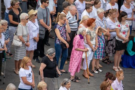 Wroclaw, POLAND - JUNE 20, 2019: Religious procession at Corpus Christi Day in Wroclaw, Poland