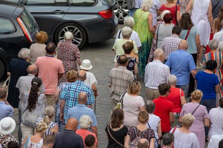 Wroclaw, POLAND - JUNE 20, 2019: Religious procession at Corpus Christi Day in Wroclaw, Poland