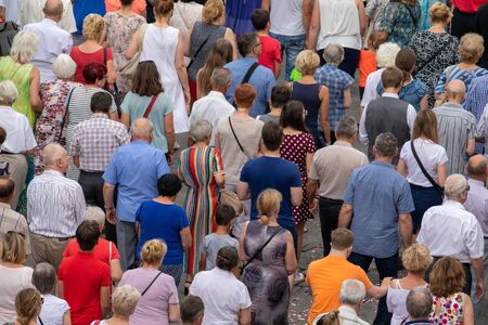 Wroclaw, POLAND - JUNE 20, 2019: Religious procession at Corpus Christi Day in Wroclaw, Poland