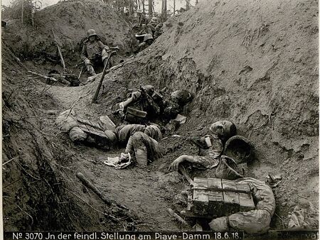 Brutal aftermath of trench raid during WW1, 18 June 1918のeditorial素材