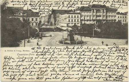 Breslau Wroclaw postcard from between 1920s and 30sのeditorial素材