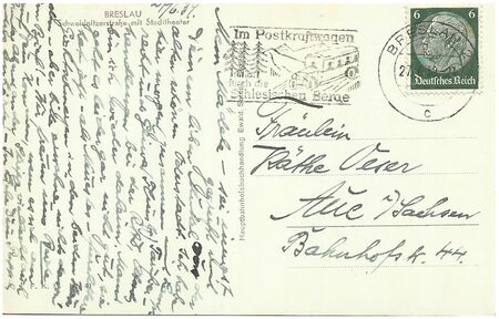 Breslau Wroclaw postcard from between 1920s and 30sのeditorial素材