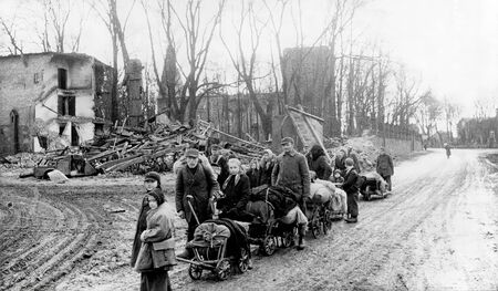 Spring 1945. Germans from East Prussia flee from the Red Armyのeditorial素材