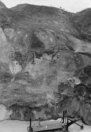 Panama Canal construction black and white vintage photographのeditorial素材