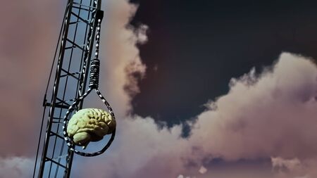 criminal mind with hangman noose 3d renderingの写真素材