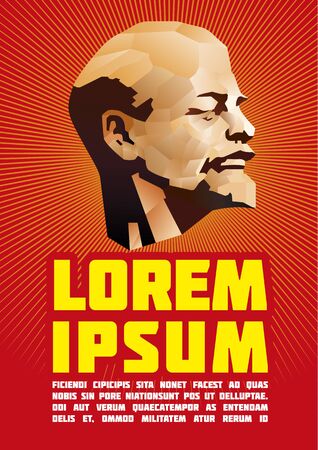 lenin red flyer vector illustrationのイラスト素材