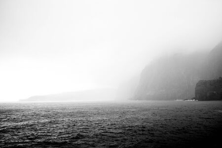 Creepy and scary scene in black and whiteの写真素材