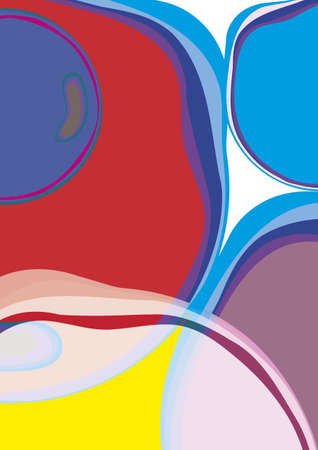 Illustration of colorful drops on white backgroundの写真素材