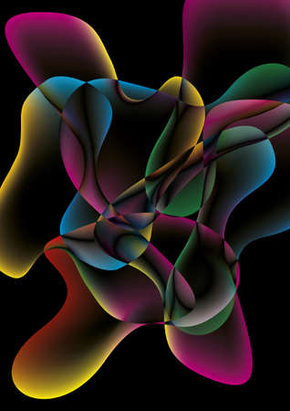Illustration of colorful drops on white backgroundの写真素材