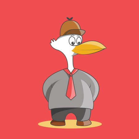 this is a mascot vector design can also be used for a logo with a male duck characterのイラスト素材
