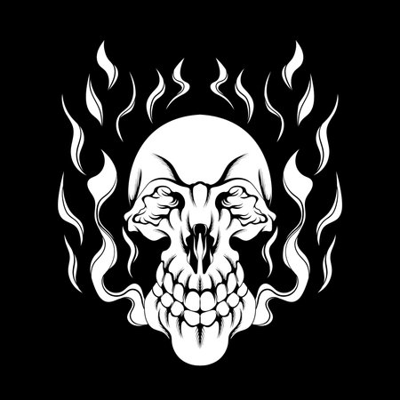 amazing skull illustration for design t shirtのイラスト素材