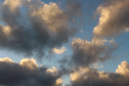 colorful dramatic sky with cloud at sunset