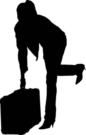 Silhouette travel womanのイラスト素材