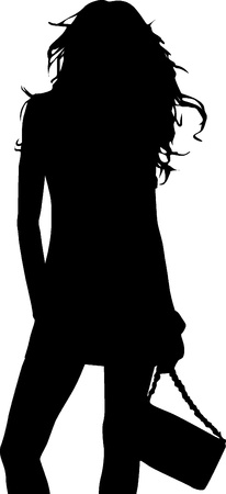 Silhouette fashion girlのイラスト素材