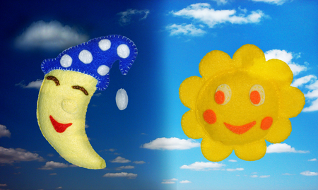 Moon and sun - kids toysの写真素材