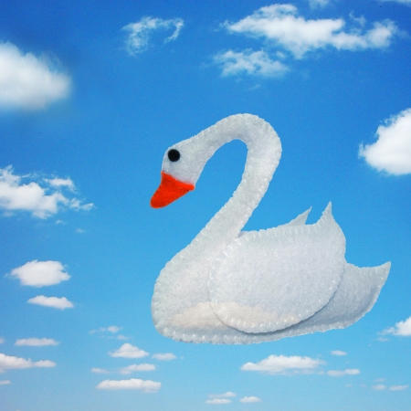 Swan in the sky - kids toysの写真素材