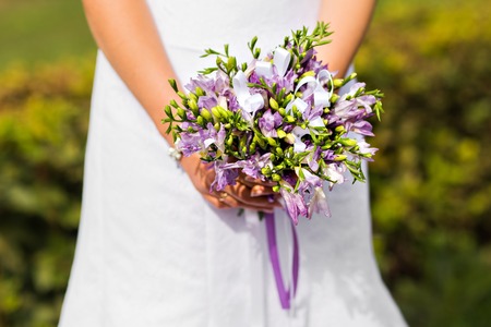 wedding bouquet, bridal bouquet, beautiful bouquet of different colorsの写真素材