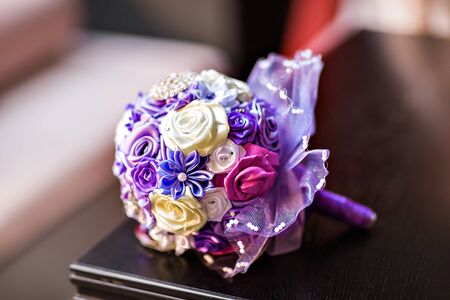 wedding bouquet, bridal bouquet, beautiful bouquet of different colorsの写真素材
