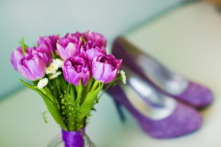 wedding bouquet, bridal bouquet, beautiful bouquet of different colorsの写真素材