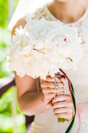wedding bouquet, bridal bouquet, beautiful bouquet of different colorsの写真素材