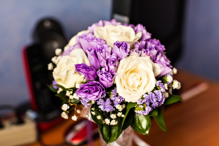 wedding bouquet, bridal bouquet, beautiful bouquet of different colorsの写真素材