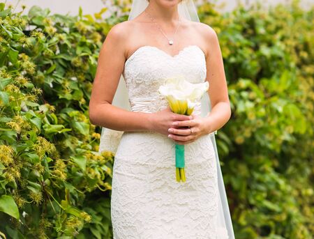 wedding bouquet, bridal bouquet, beautiful bouquet of different colorsの写真素材