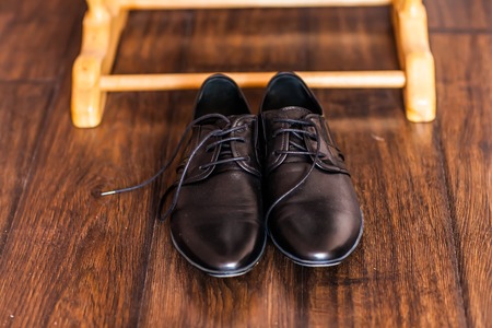 mens shoes, black beautiful men's shoes, wedding shoesの写真素材