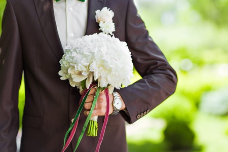 colorful beautifull flower wedding bouquet for brideの写真素材